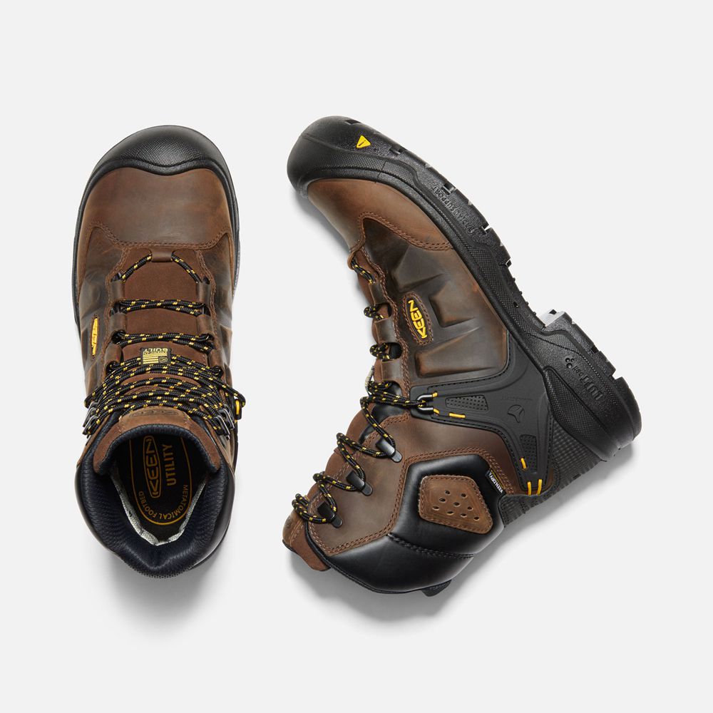 Botas de Trabajo Keen Mexico Marrom - Hombre Dover 8\" Insulated Waterproof (Carbon-Fiber Toe) - HJ07